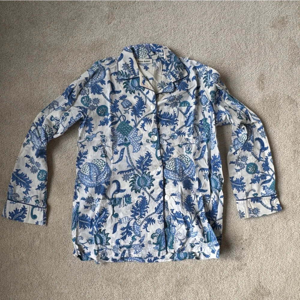 Roller Rabbit Amanda Blue Patterned Pajama Set - Picture 3 of 5